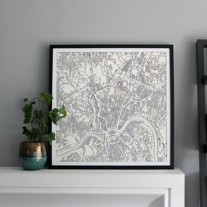 Cincinnati Street Carving Map (Sold Out)